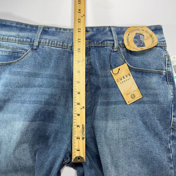 Curve Appeal Jeans High Rise Wide Leg 16/33 Hampton Blue Tummy Tucking Tech NWT - Picture 14 of 16